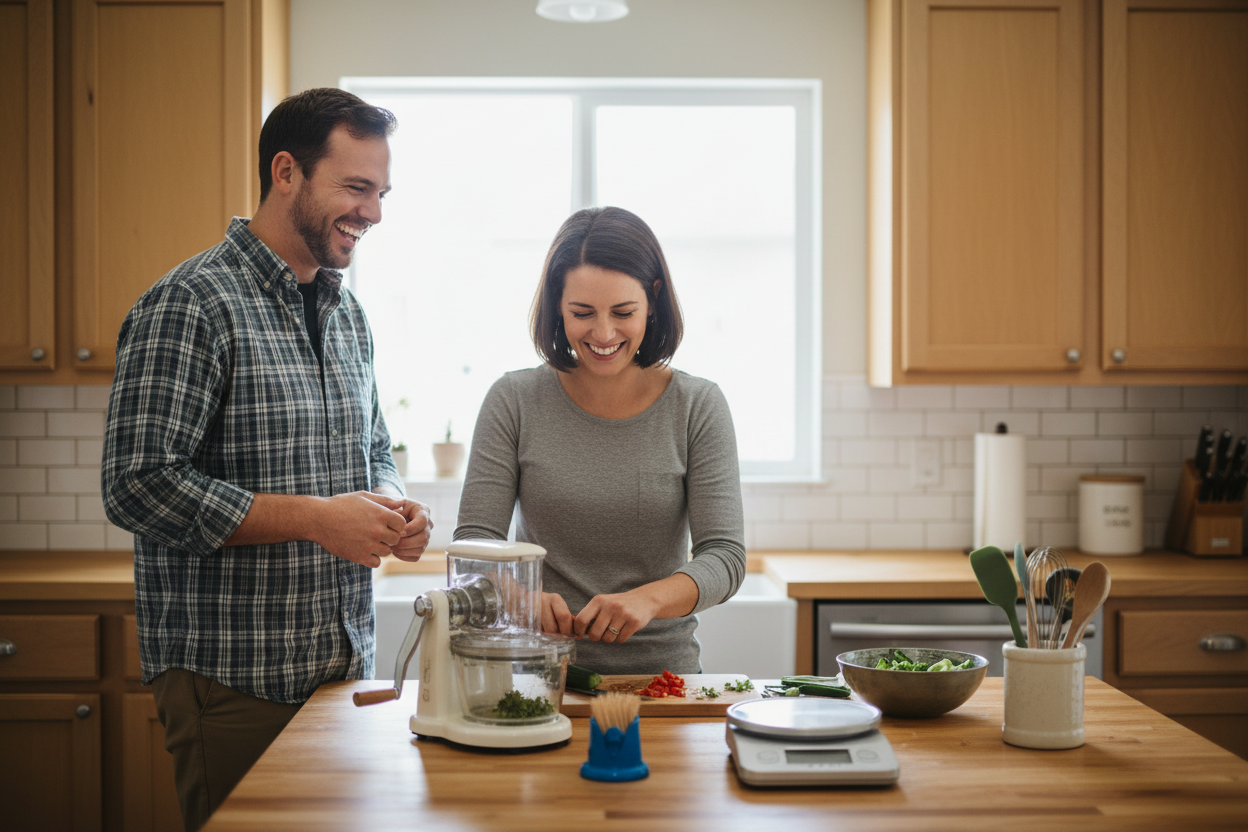 Real people using kitchen products